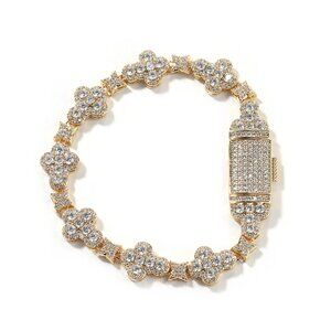 Simple and fashionable cross flower inlaid zircon sparkling bracelet